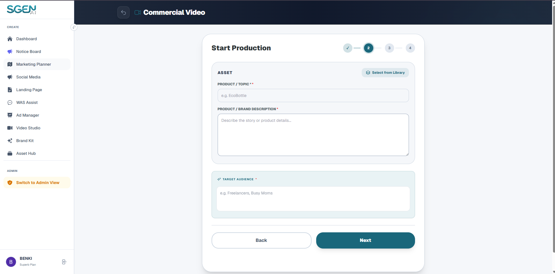 Asset Settings Selection and Asset Hub Import