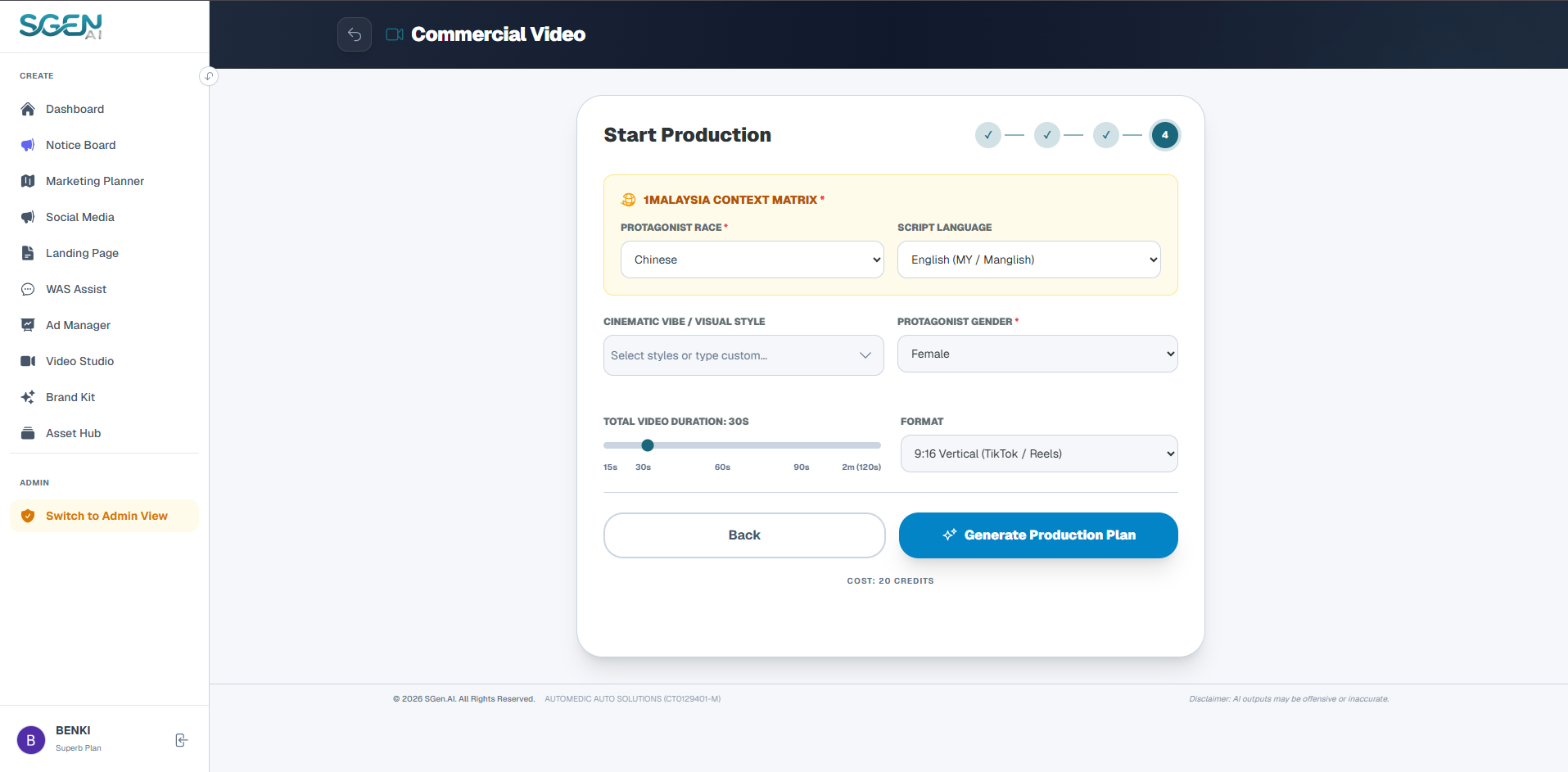 Cultural Demographics and Timeline Vibe Settings Form Selections